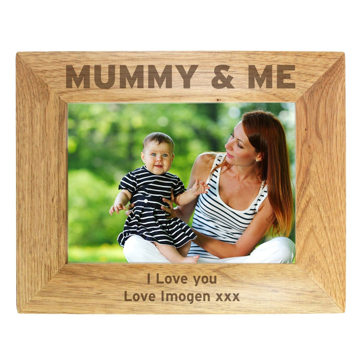 Personalised Mummy & Me 7x5 Landscape Wooden Photo Frame