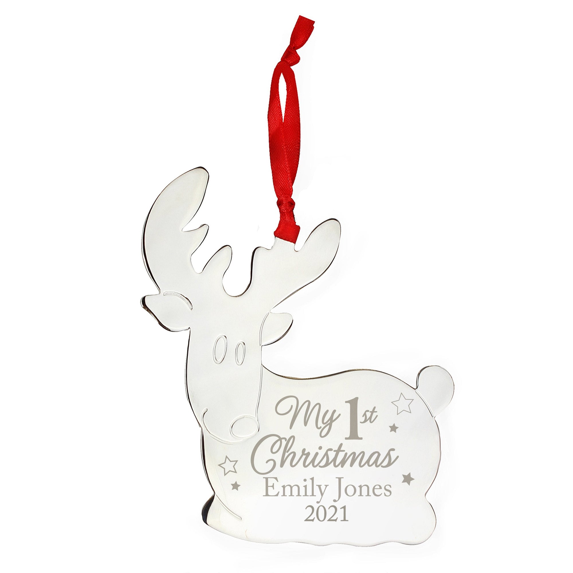 Personalised My 1st Christmas Reindeer Metal Decoration