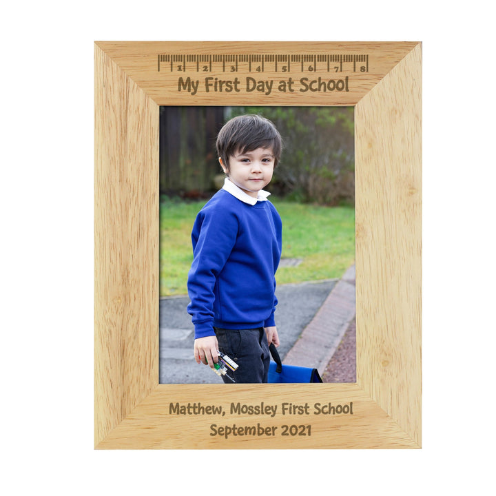 Personalised My First Day at School 5x7 Wooden Photo Frame