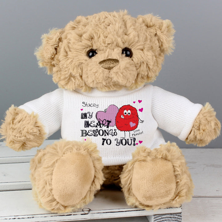 Personalised My Heart Belongs To You Monster Teddy Bear