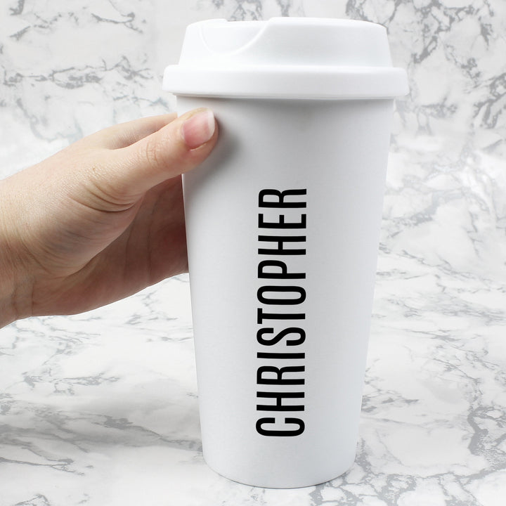 Personalised Name Insulated Reusable Eco Travel Cup