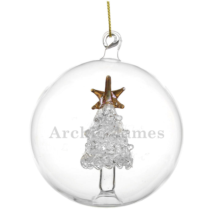 Personalised Name Only Christmas Tree Glass Bauble