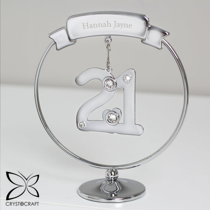 Personalised Name Only Crystocraft 21st Celebration Ornament