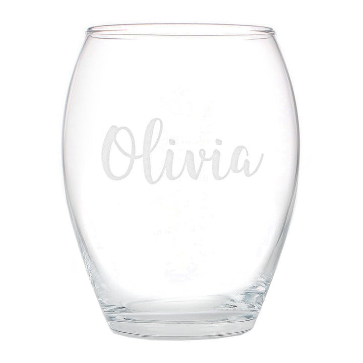 Personalised Name Only Stemless Wine Glass