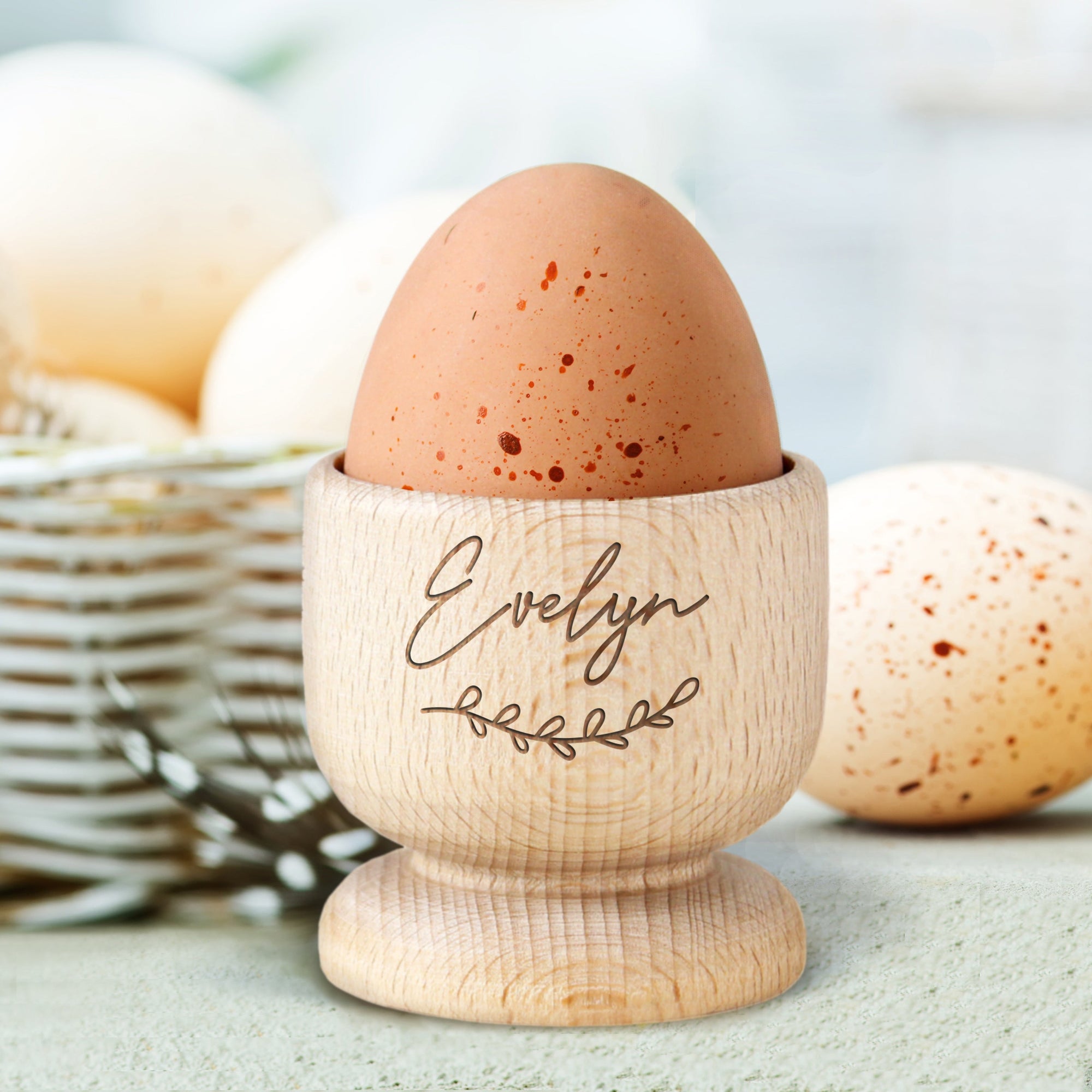 Personalised Name Wooden Egg Cup
