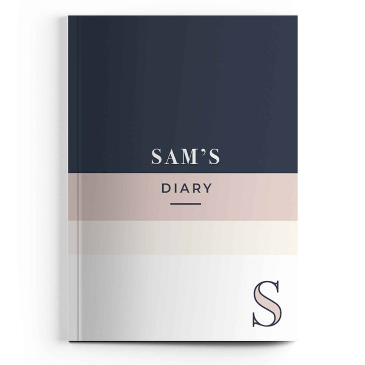 Personalised Navy Blush A5 Diary