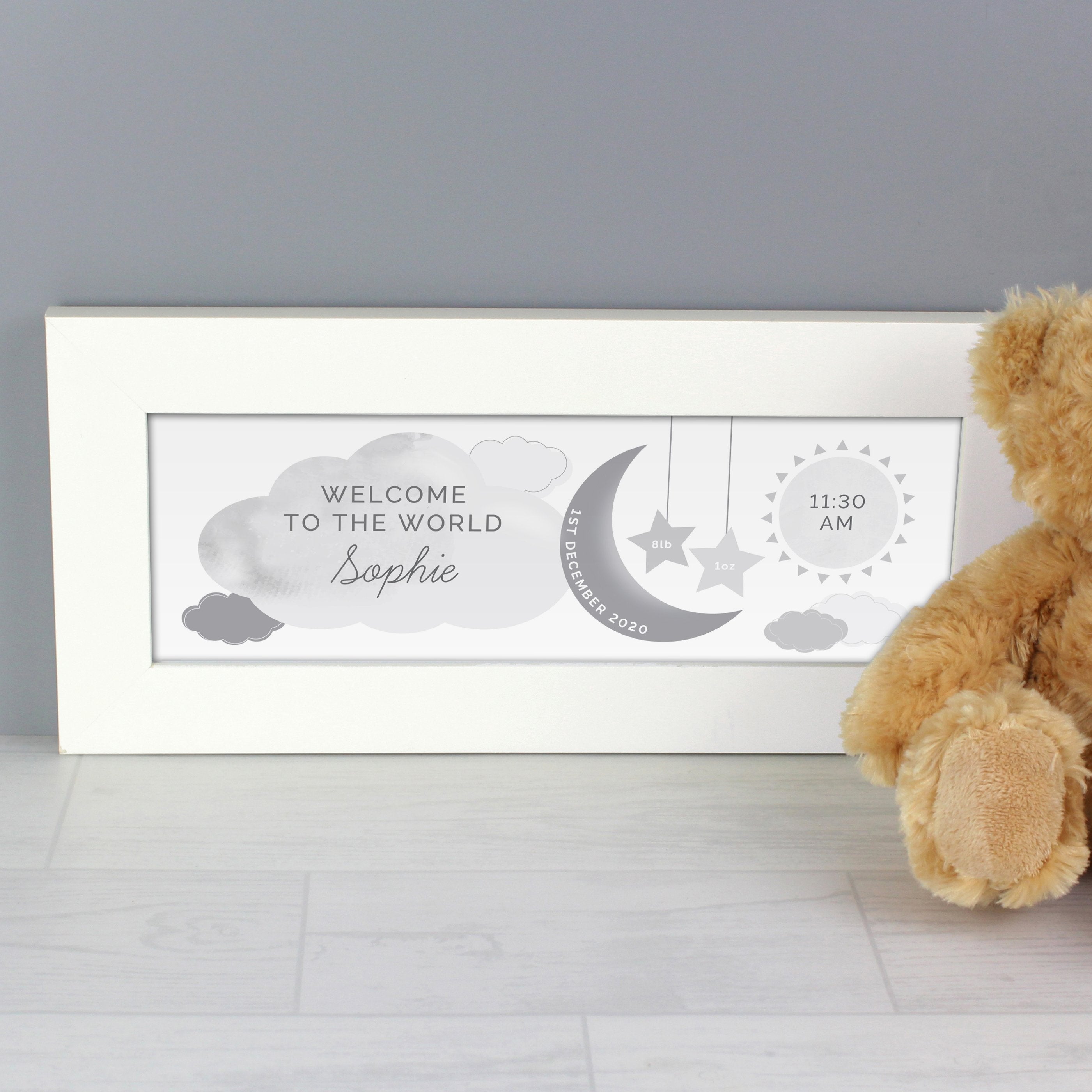 Personalised New Baby Moon & Stars Name Frame - Personalised Frames ...