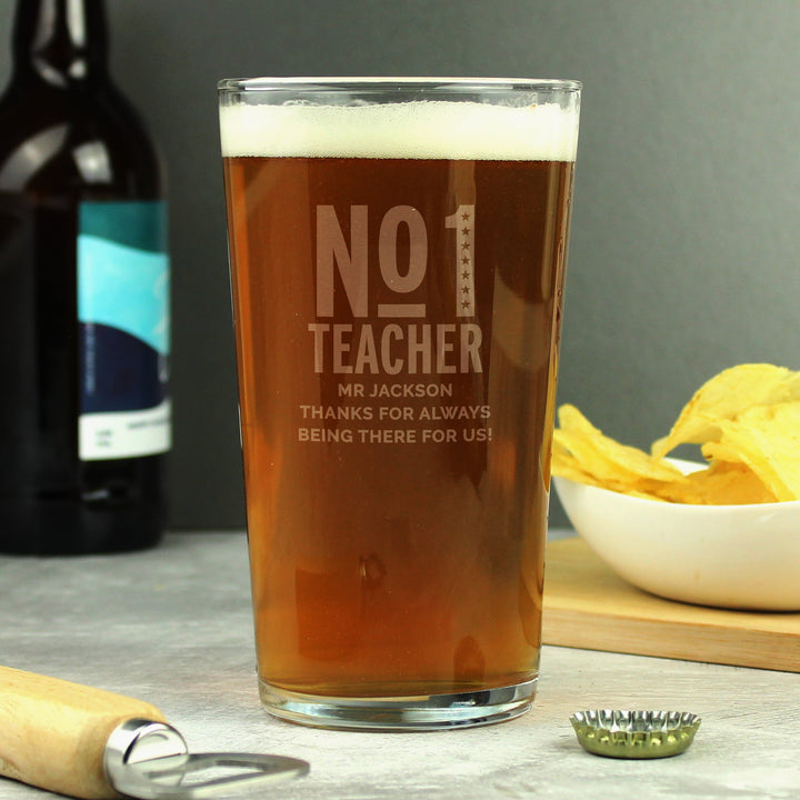 Personalised No. 1 Pint Glass - Father's Day gift
