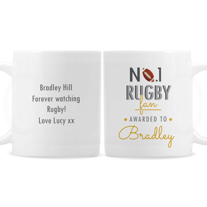 Personalised No.1 Rugby Fan Mug