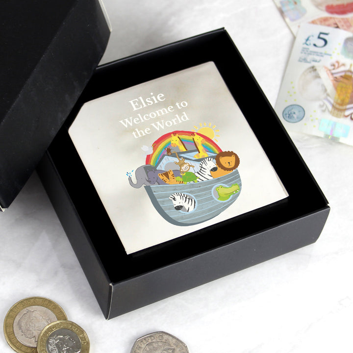 Personalised Noah's Ark Square Money Box