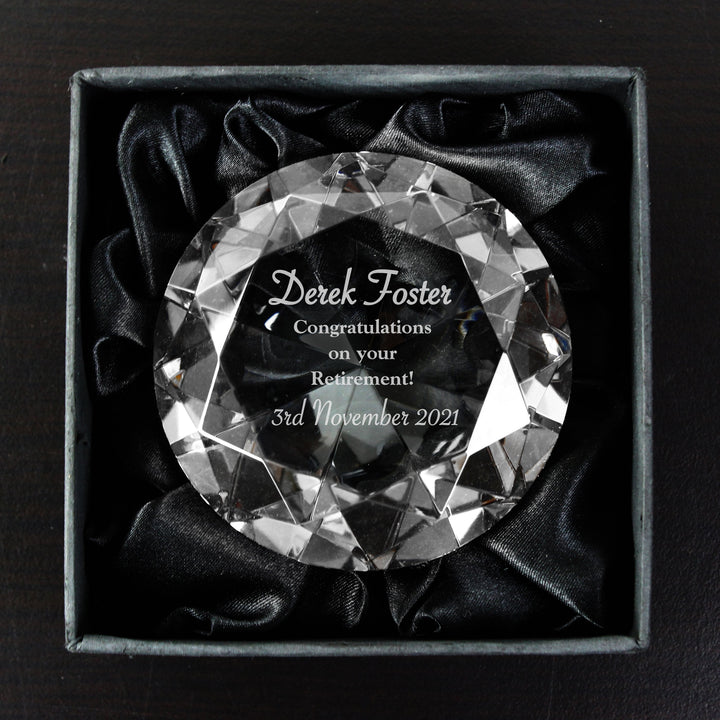 Personalised Occasion Diamond Paperweight