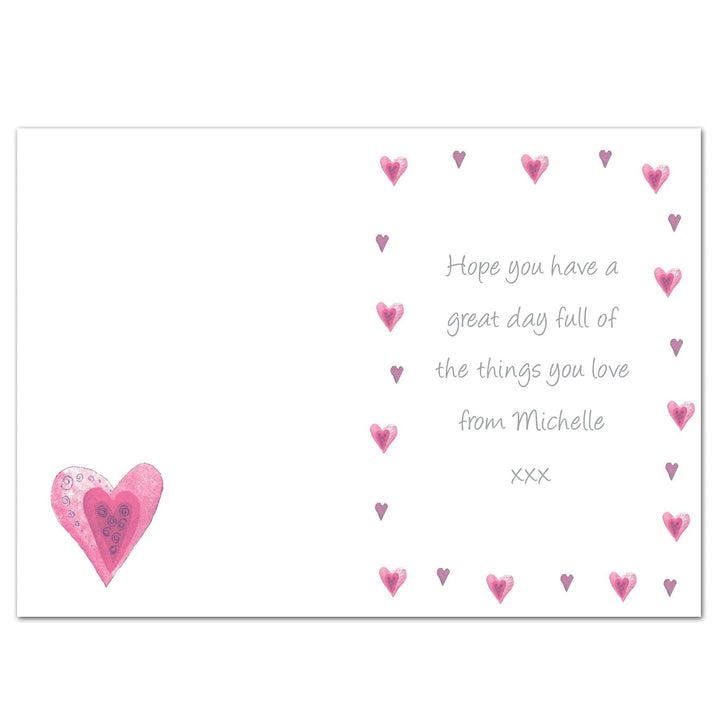 Personalised On Your Wedding Day Pink Heart Card