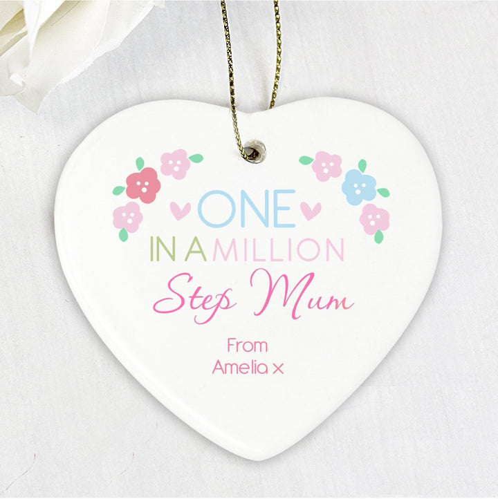 Personalised One in a Million Ceramic Heart Decoration