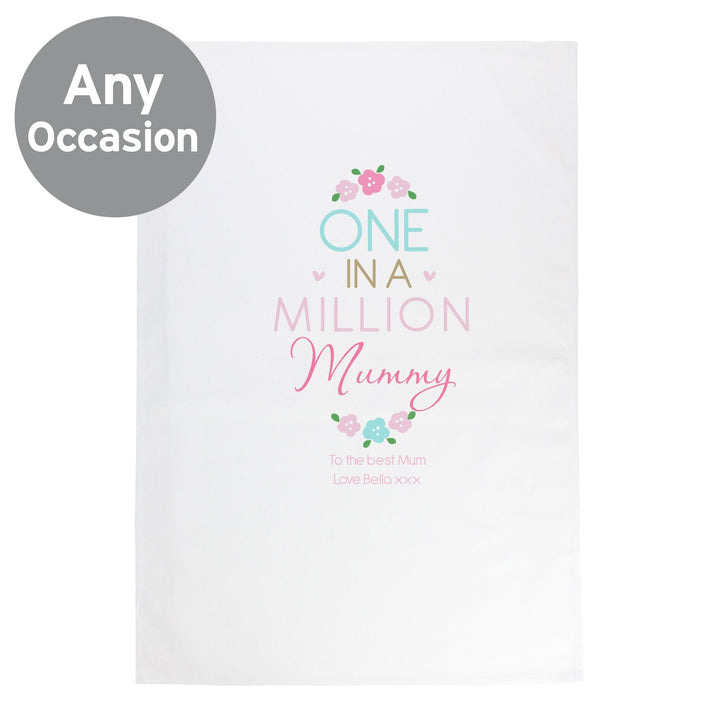 Personalised One in a Million White Tea Towel