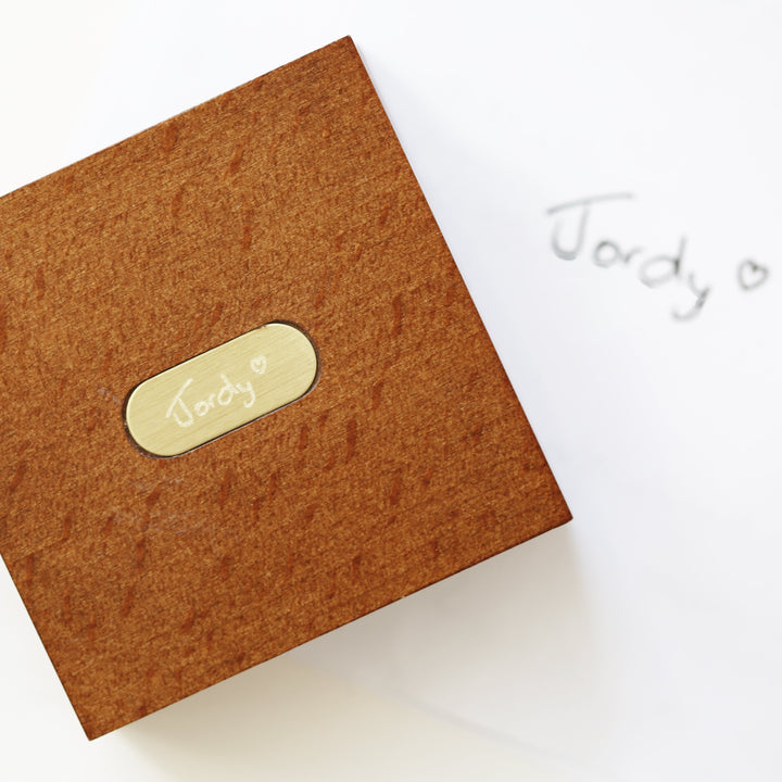 Personalised Own Handwriting Compass with Timber Box