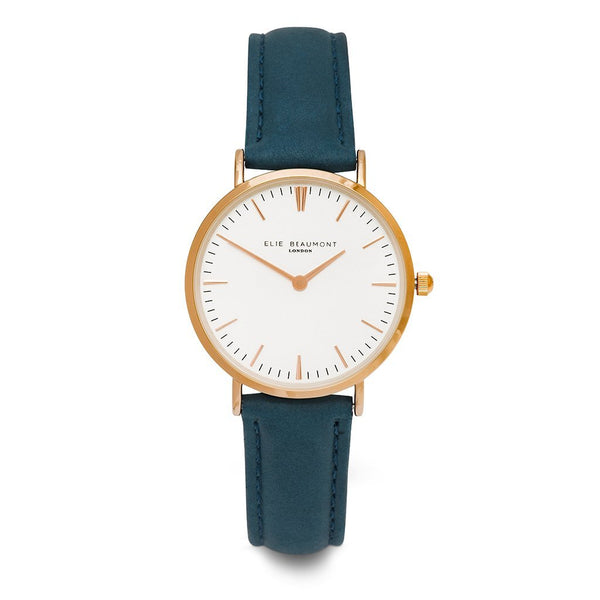 Personalised Own Handwriting Small Elie Beaumont Oxford Blue Ladies Watch