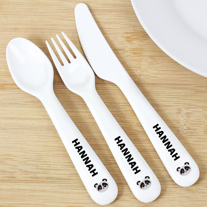 Personalised Panda Plastic Cutlery