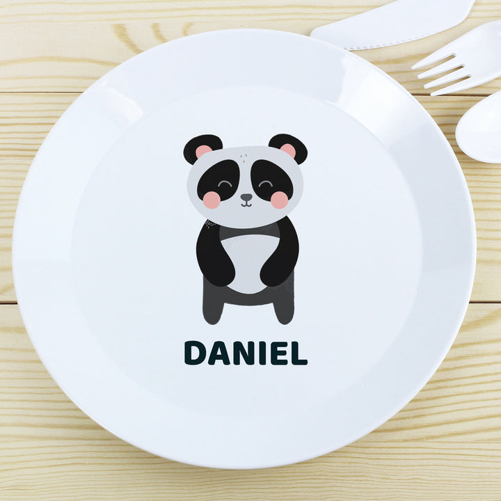 Personalised Panda Plastic Plate
