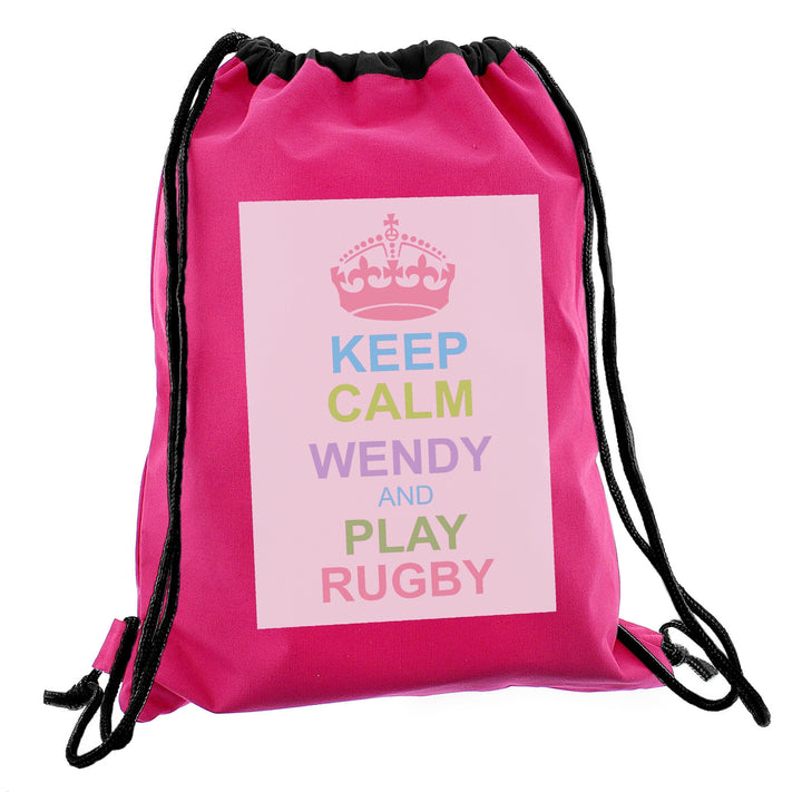 Personalised Pastel Keep Calm Swim & Kit Bag