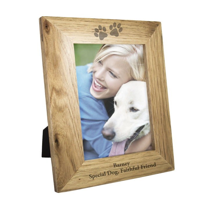 Personalised Paw Prints 5x7 Wooden Photo Frame