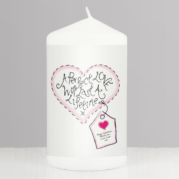 Personalised Perfect Love Pillar Candle
