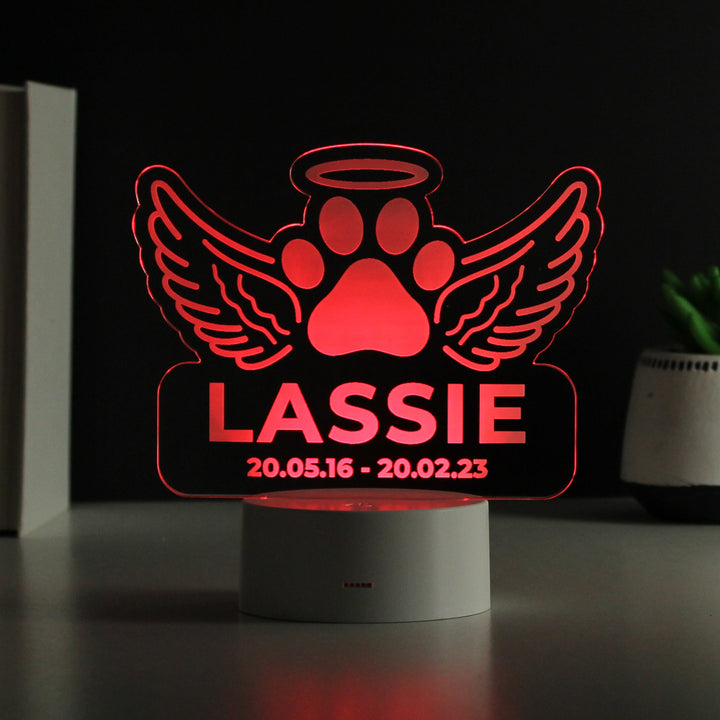 Personalised Pet Memorial Colour Changing LED Light