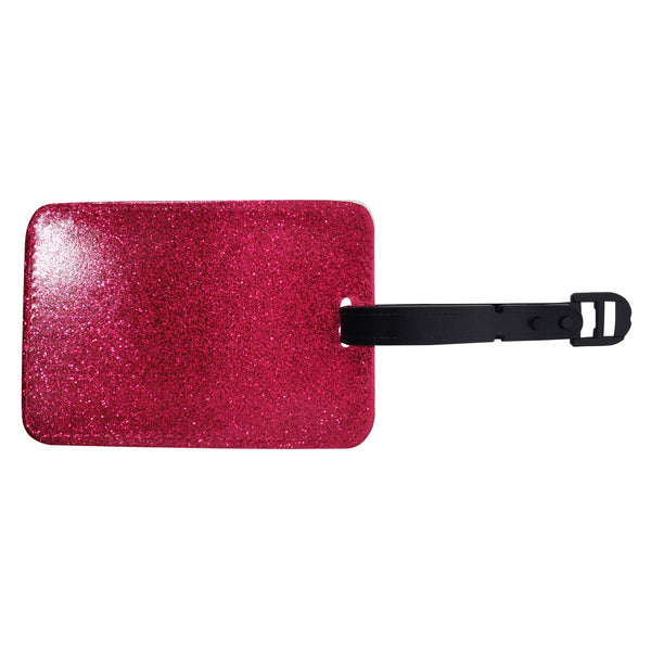Personalised Photo Pink Glitter Luggage Tag