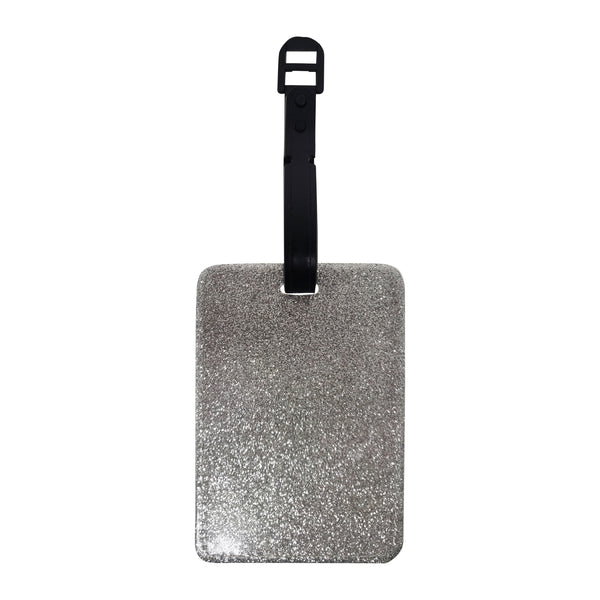 Personalised Photo Silver Glitter Luggage Tag