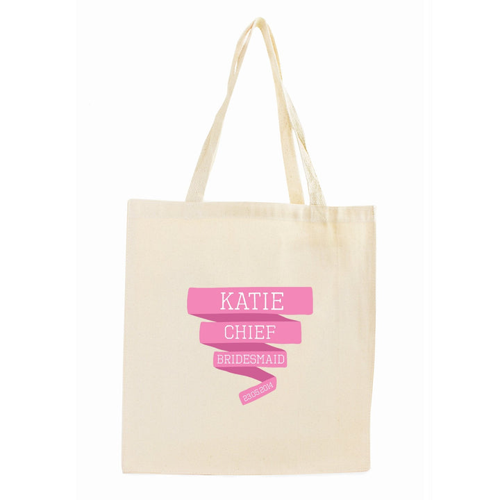 Personalised Pink Banner Cotton Bag