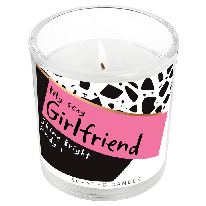 Personalised Pink & Black Scented Jar Candle