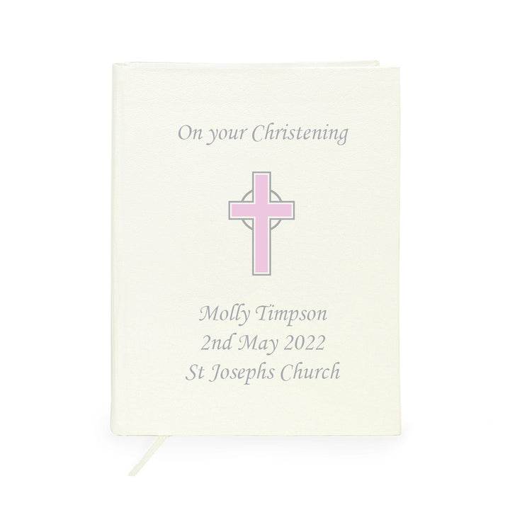 Personalised Pink Cross Holy Bible - Eco-friendly