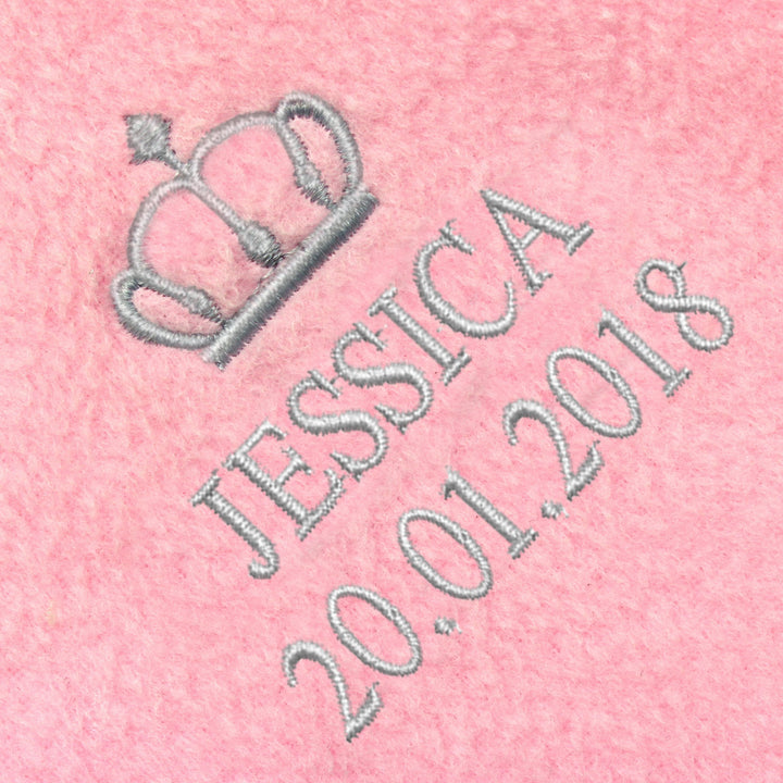Personalised Pink Crown Baby Blanket