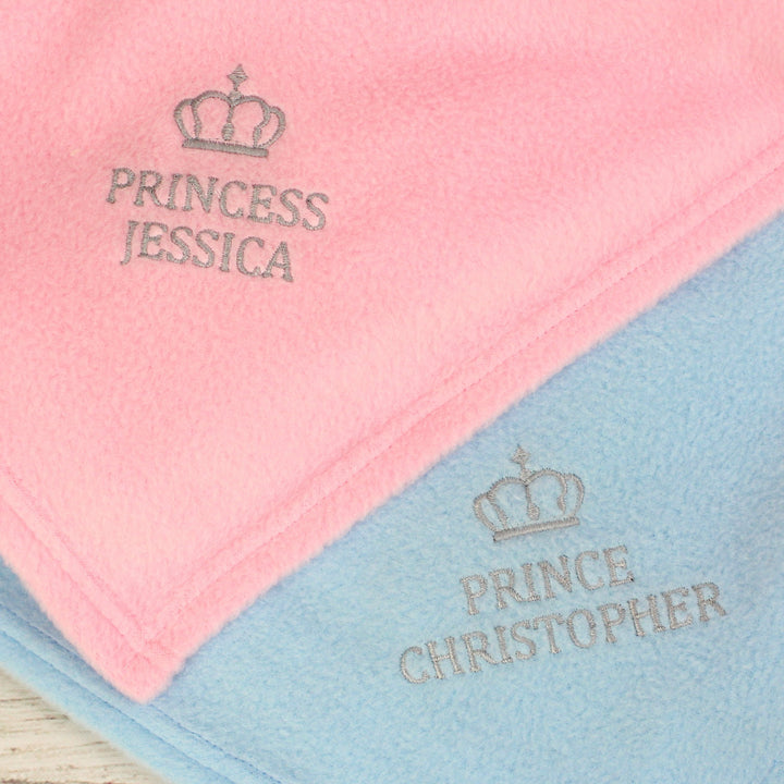 Personalised Pink Princess Baby Blanket