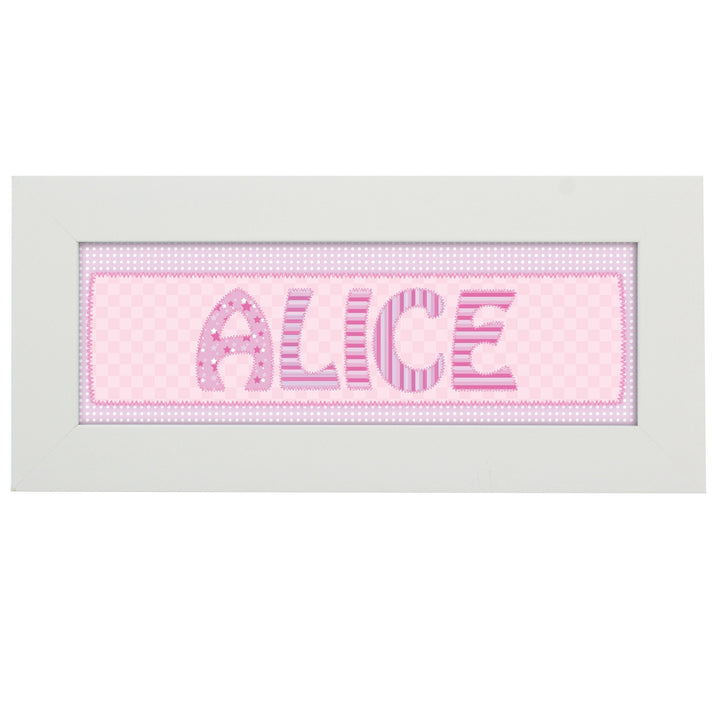 Personalised Pink Stitch Name Frame