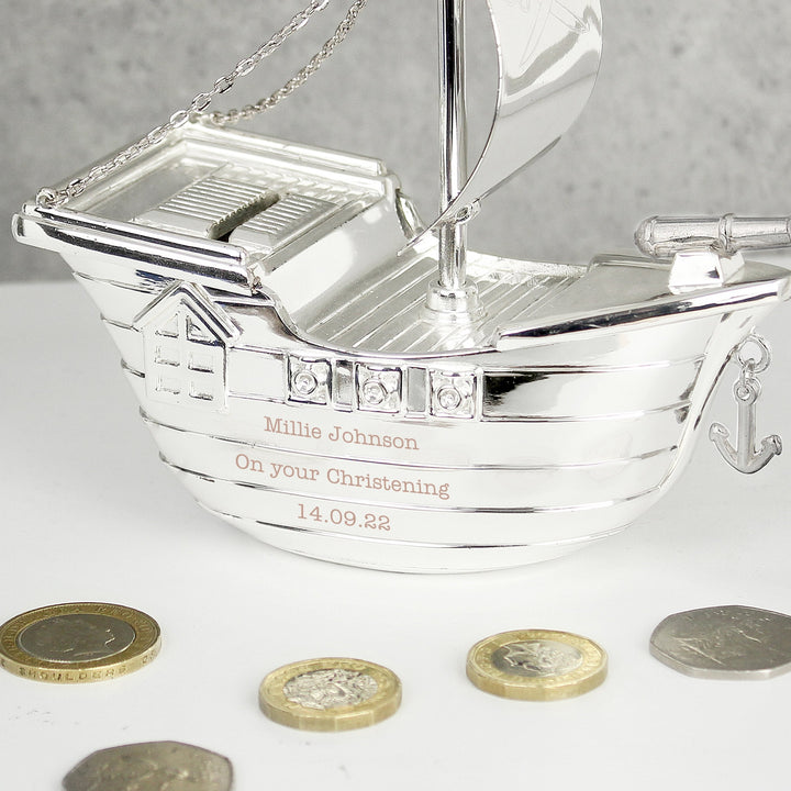 Personalised Pirate Ship Money Box