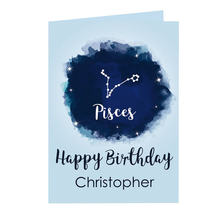 Personalised Pisces Zodiac Star Sign Card (February 19th - March 20th)