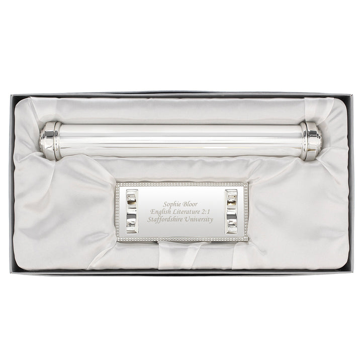 Personalised Plain Silver Plated Certificate Holder