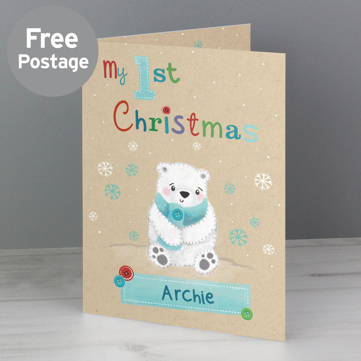 Personalised Polar Bear My 1st Christmas Card