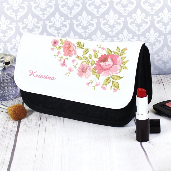 Personalised Pretty Rose Make Up Bag - Personalised Make Up Bags