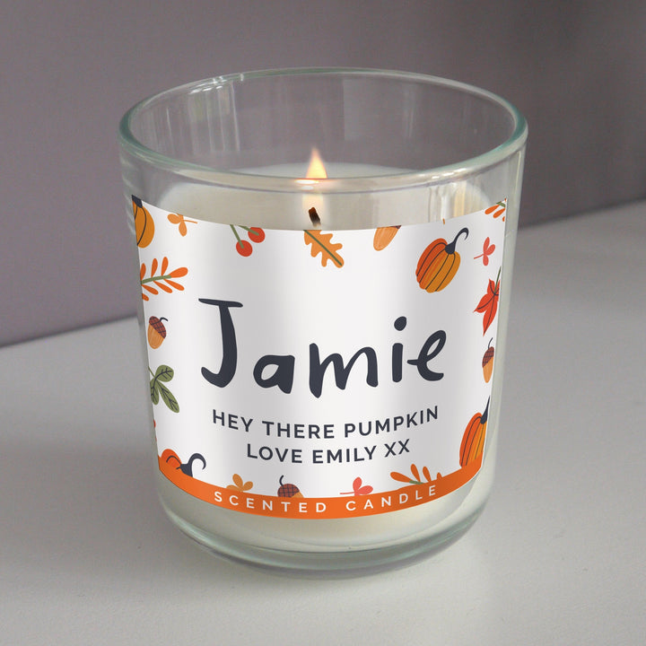 Personalised Pumpkin Scented Jar Candle