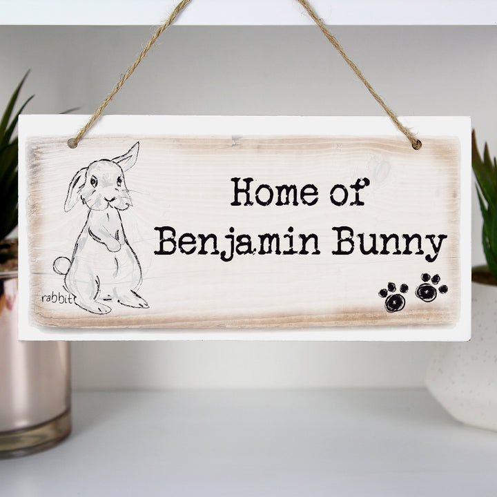 Personalised Rabbit Wooden Sign