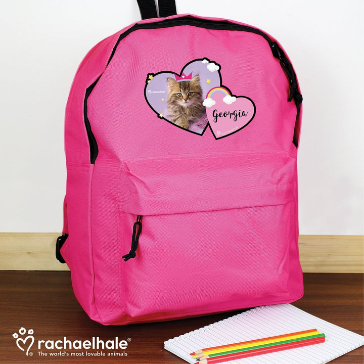 Personalised Rachael Hale Cute Cat Pink Backpack