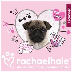 Personalised Rachael Hale Doodle Pug Black Purse