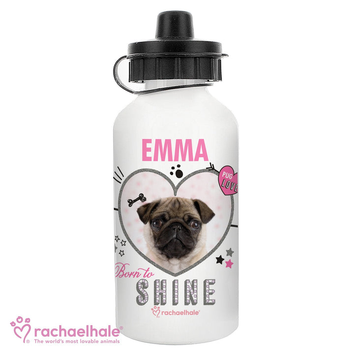 Personalised Rachael Hale Doodle Pug Drinks Bottle