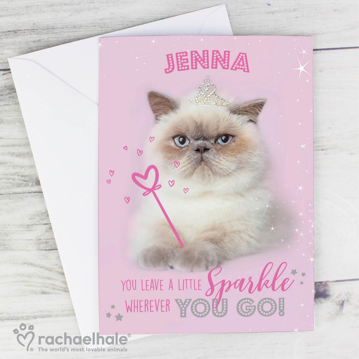 Personalised Rachael Hale Sparkle Cat Card