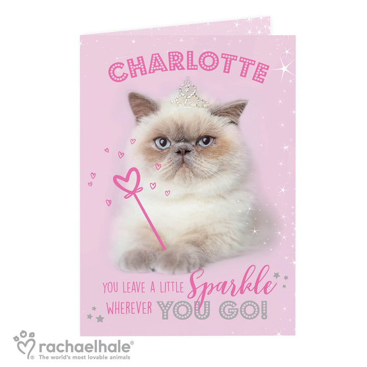 Personalised Rachael Hale Sparkle Cat Card