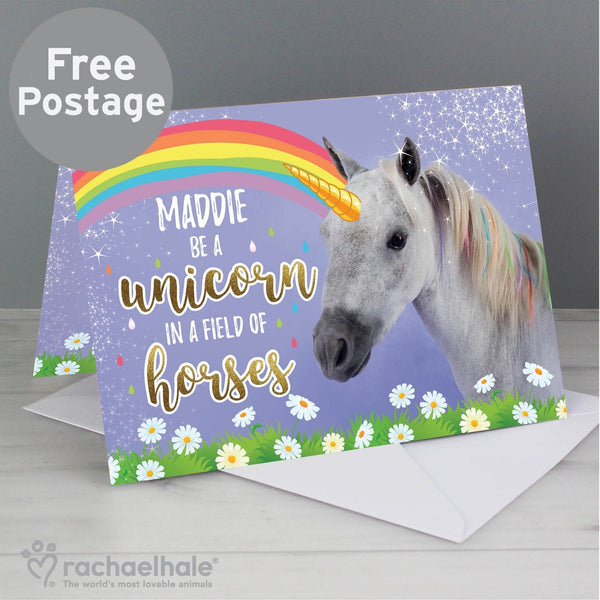 Personalised Rachael Hale Unicorn Card