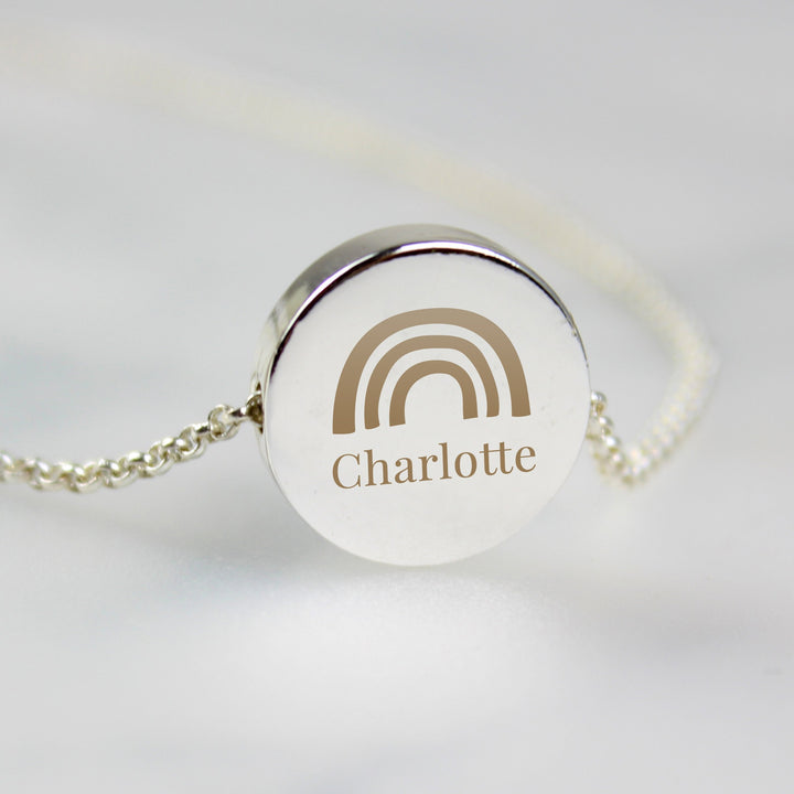 Personalised Rainbow Disc Necklace