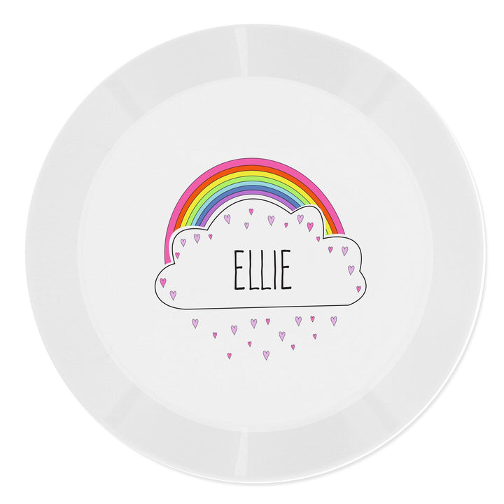 Personalised Rainbow Plastic Plate