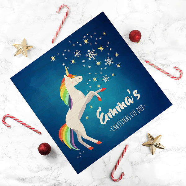 Personalised Rainbow Unicorn Christmas Eve Box 